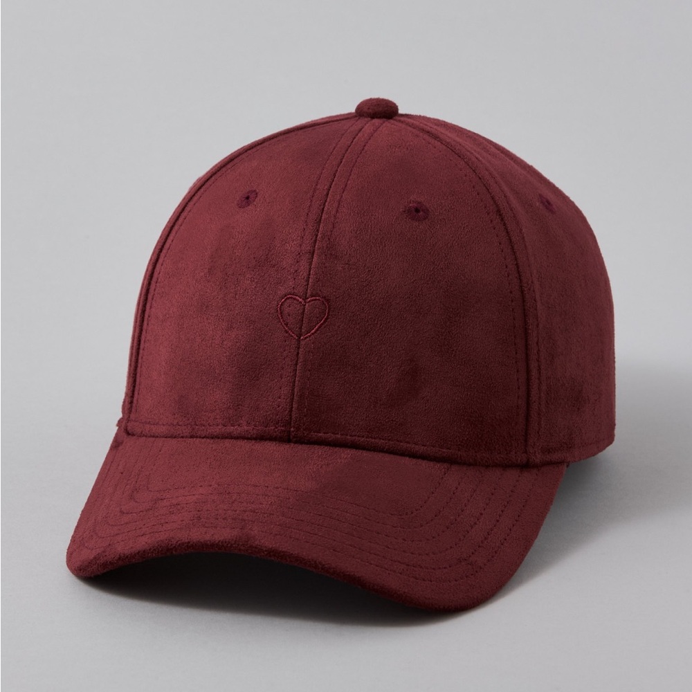 AERIE Suede Burgundy Baseball Cap